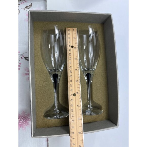 Orrefors Sweden Crystal Champagne Flutes In Box Set Of 2 Elegant Stemware C1 - Picture 7 of 7